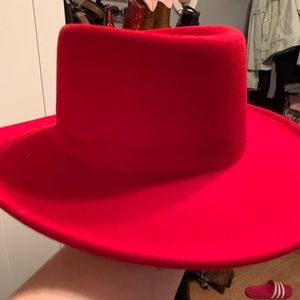 Red Boater Hat